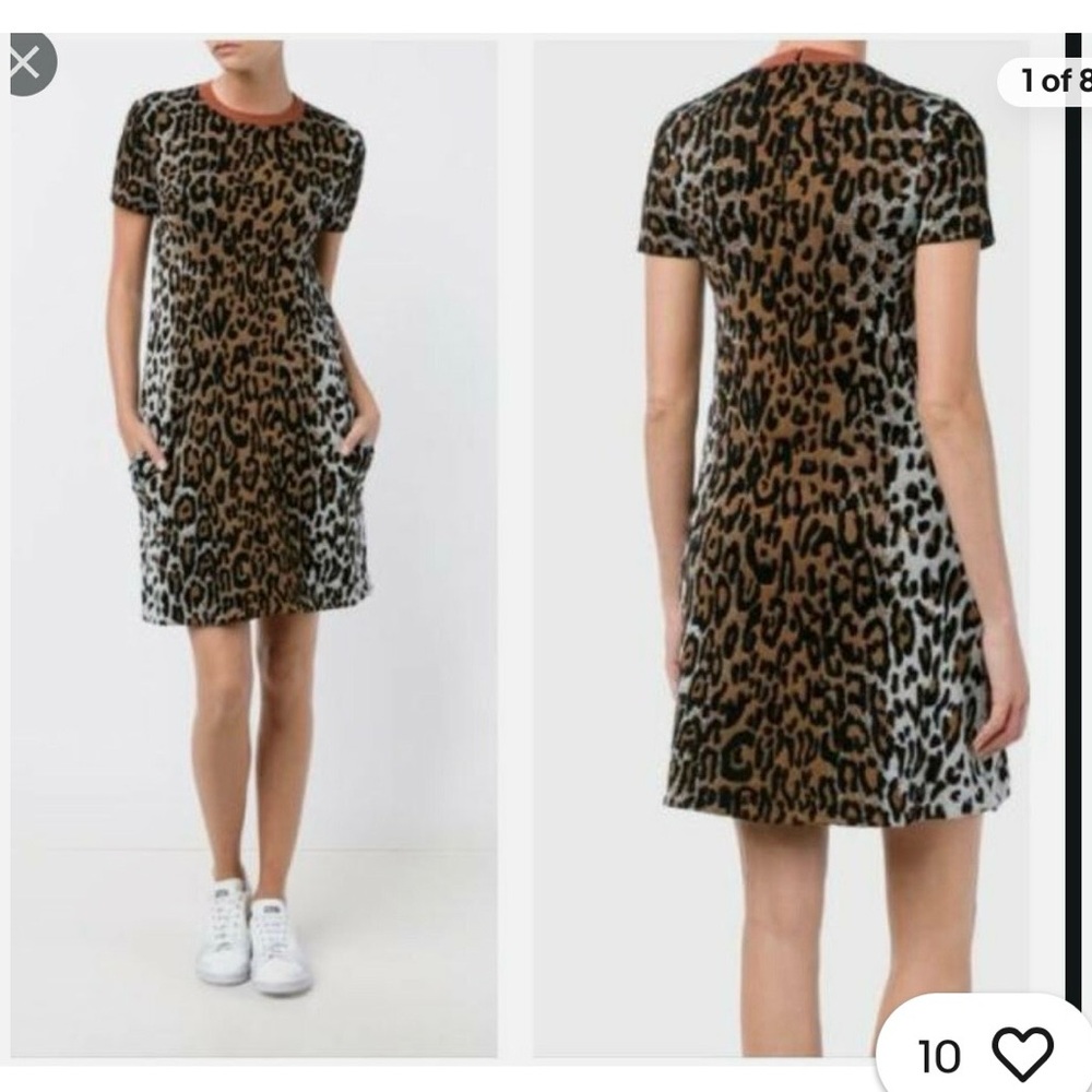 Stella McCartney Brown and Black Leopard Midi Dress